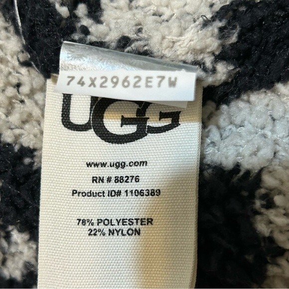 UGG Leopard Print Phoebe Wrap Cardigan fluffy oversized sweater knit size medium - Picture 7 of 7